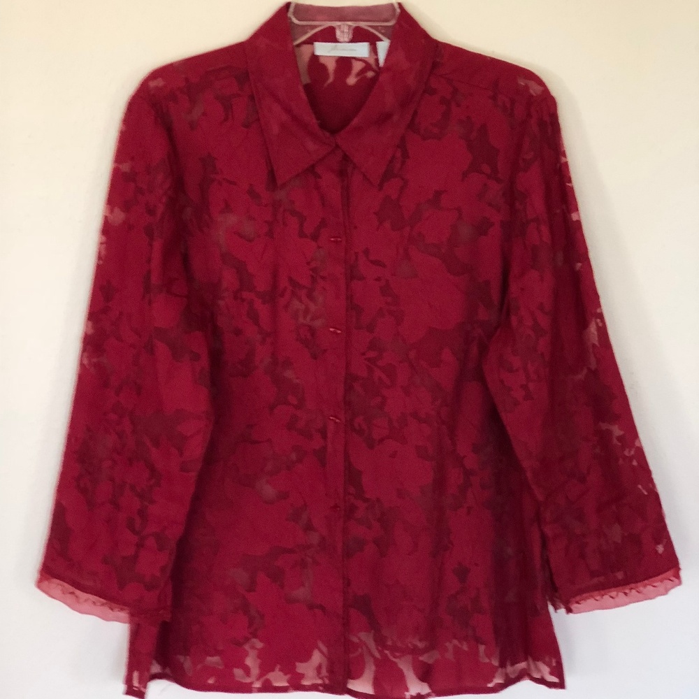 Dark red acid cut shirt